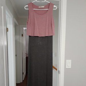 Liberty Love Pink and Grey Long Summer Dress